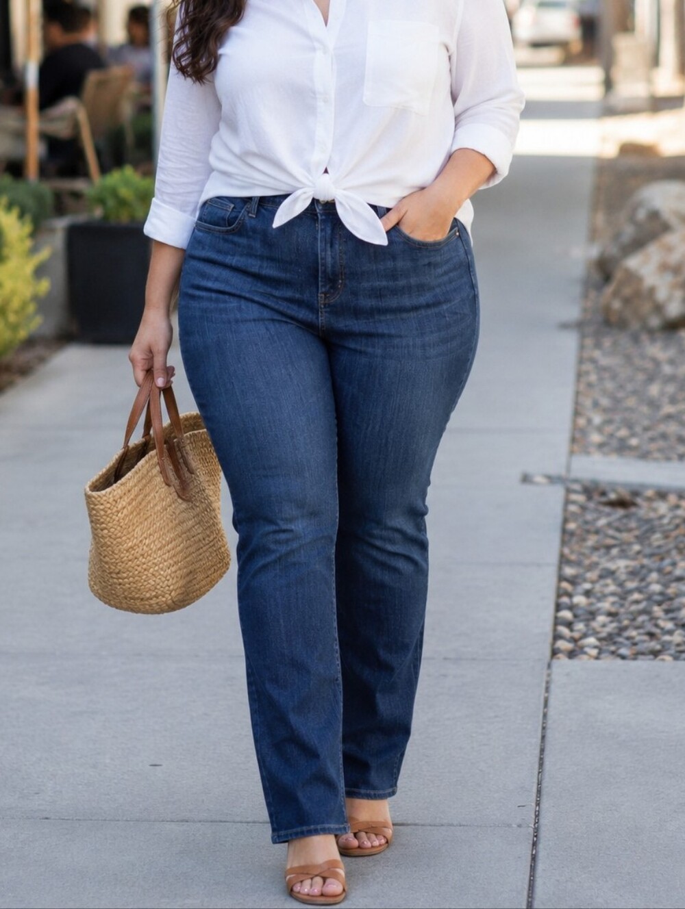 NWT NYDJ Marilyn Straight Leg Jeans Plus Size Dark Wash Stretch Denim